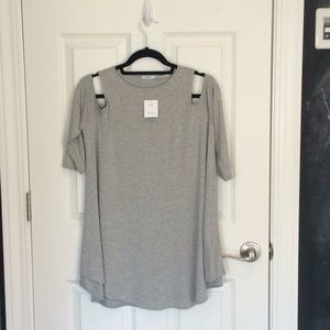 UO Kimchi Blue grey cold shoulder long sleeve NWT